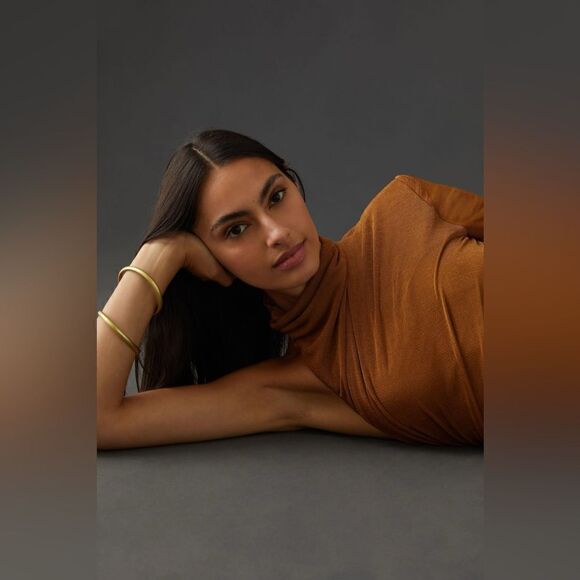 MISHA PAULINE ASYMMETRICAL HIGH-SLIT MAXI DRESS - Bronze - Size 2 - Picture 3 of 4